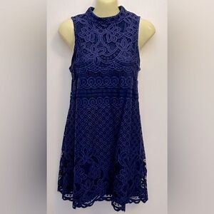 love, FIRE Navy Embroidered Sleeveless Dress size S